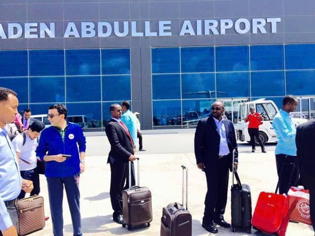 Business travellers at Aden Adde International Airport
